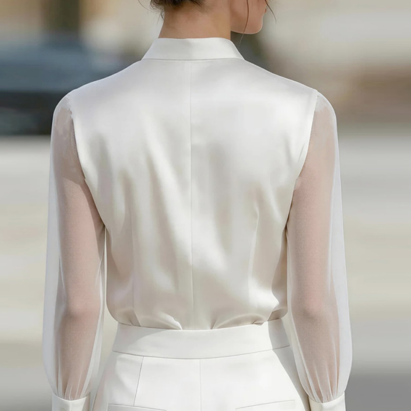 New Mesh See Through Fashion S - đánh giá và giá Silk Blouse