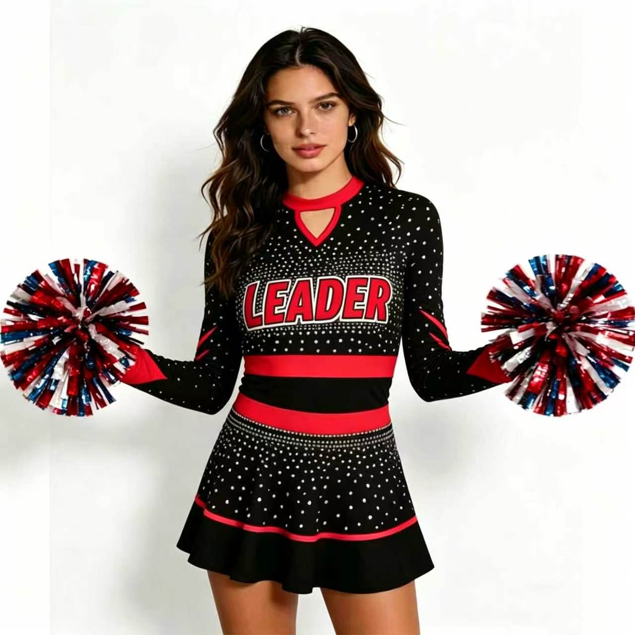 Sparkly Rhinestone Cheerleadin - đánh giá và giá Women'S Red Formal Wear