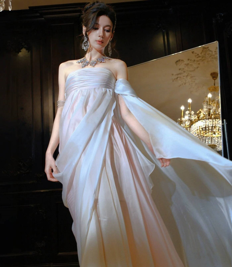 Strapless Flowy Chiffon Evenin - đánh giá và giá Evening Gown