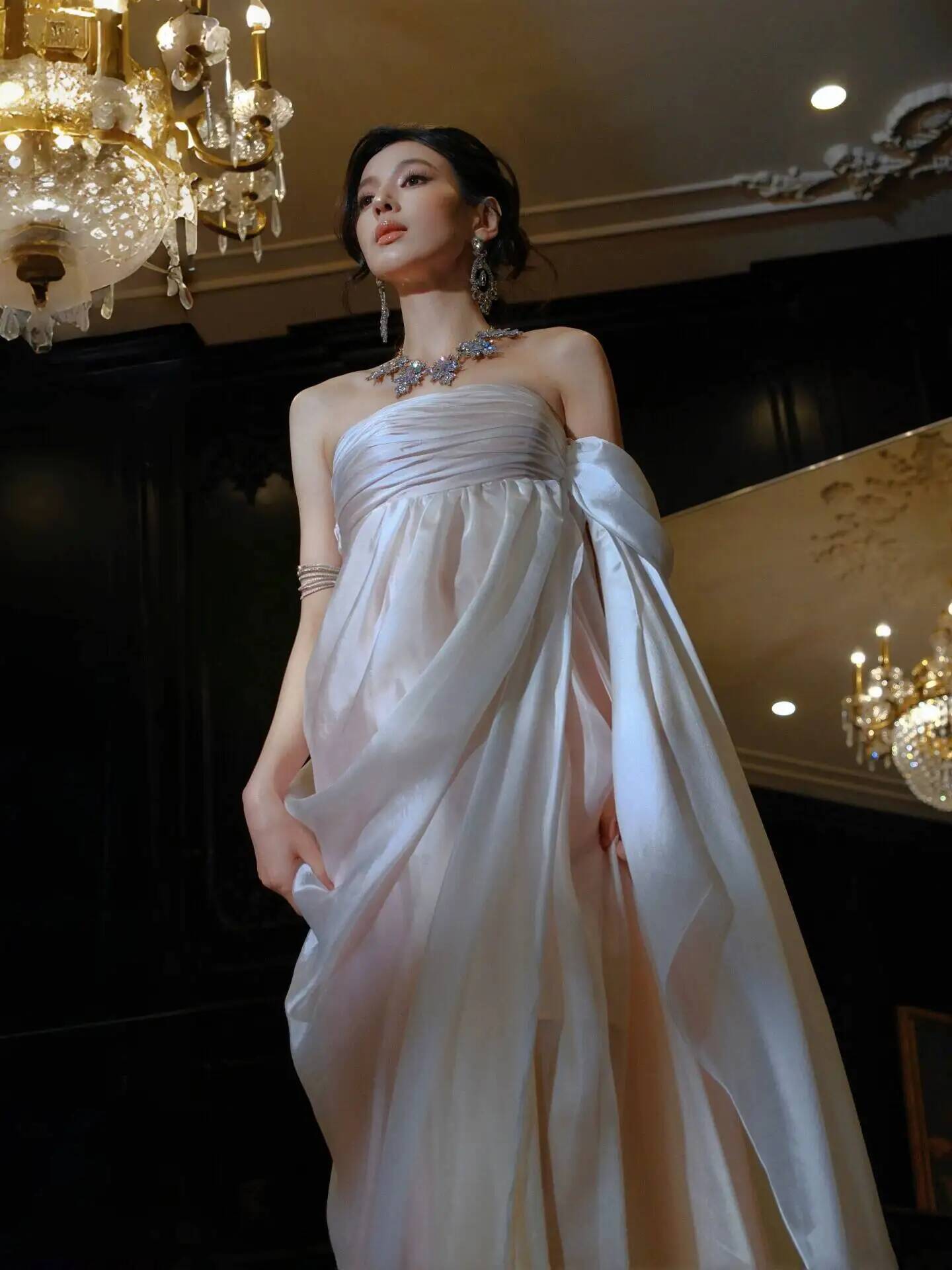 Strapless Flowy Chiffon Evenin - đánh giá và giá Evening Gown